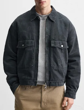 Jacheta Zara, gri inchis Gri