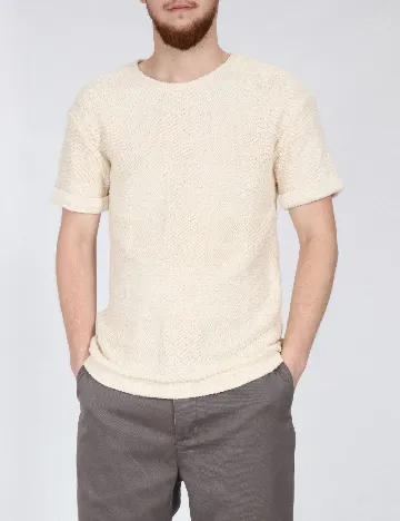 Tricou Zara, ecru Alb