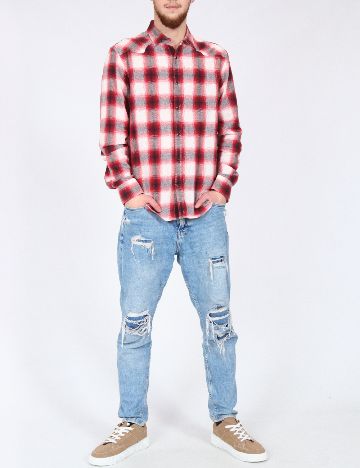 Camasa Zara, rosu/alb