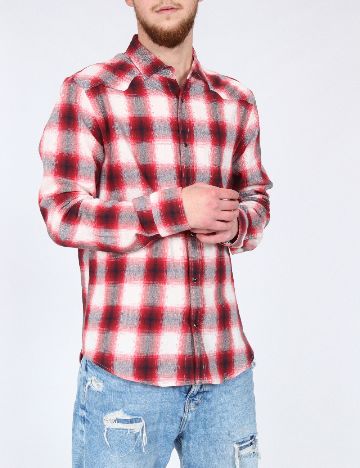 Camasa Zara, rosu/alb