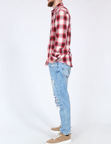 Camasa Zara, rosu/alb