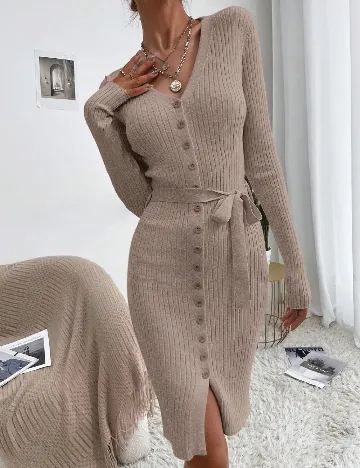 Rochie medie SHEIN, bej Crem