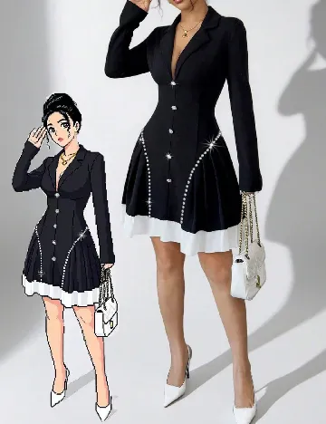 Rochie scurta SHEIN, negru Negru