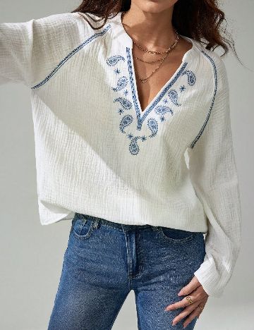 Bluza Oversize SHEIN, alb