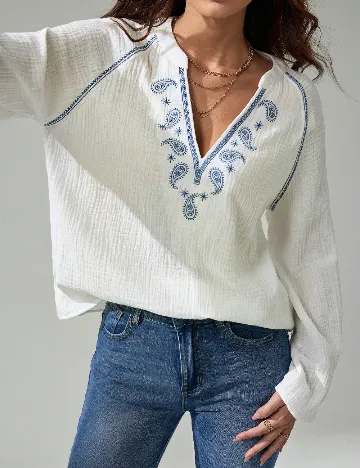 Bluza Oversize SHEIN, alb Alb