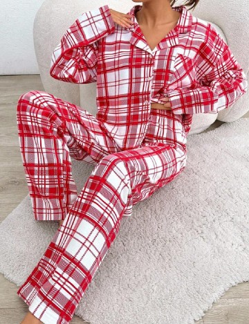 Pijama SHEIN, alb/rosu