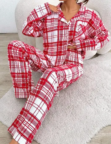 Pijama SHEIN, alb/rosu Rosu