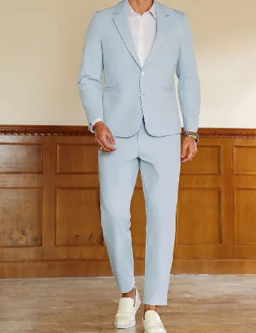 Costum SHEIN Plus Size Men, albastru deschis Albastru