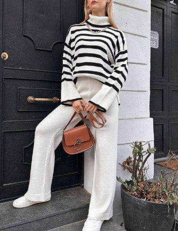 Compleu SHEIN, alb/negru