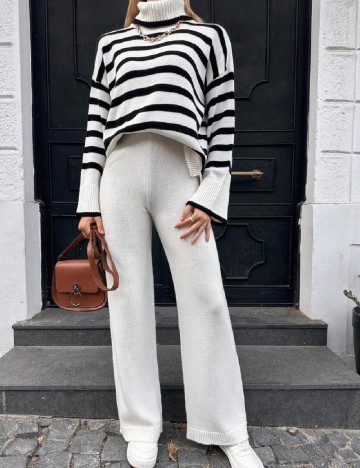 Compleu SHEIN, alb/negru