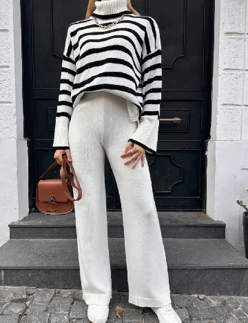 Compleu SHEIN, alb/negru Alb