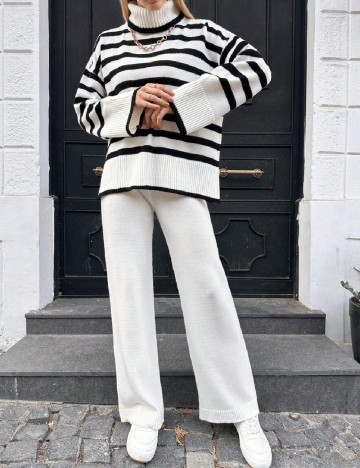 Compleu SHEIN, alb/negru