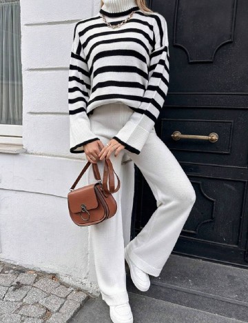 Compleu SHEIN, alb/negru