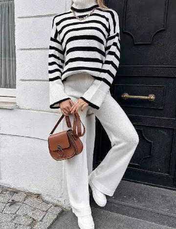 Compleu SHEIN, alb/negru Alb