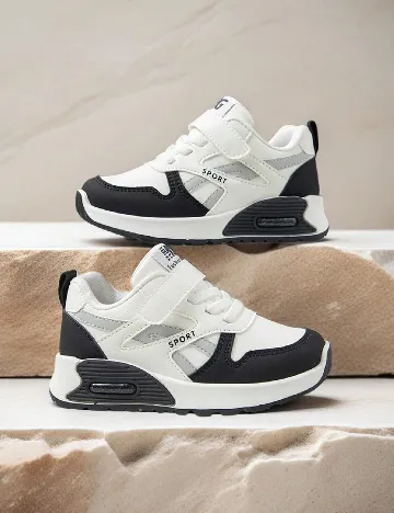 Adidasi Shein Kids, alb/negru Alb