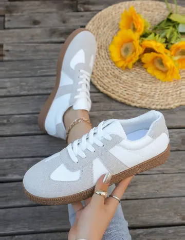 Adidasi SHEIN, alb/gri Alb