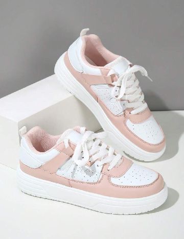 Adidasi SHEIN, alb/roz