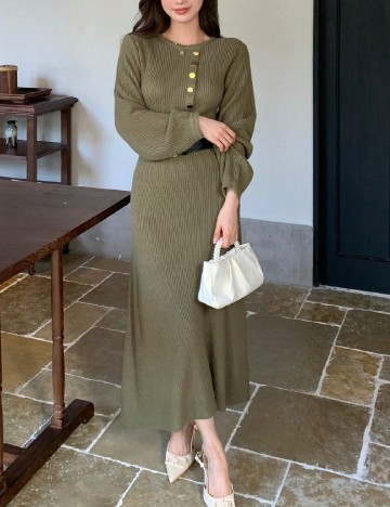 Rochie medie Dazy, verde