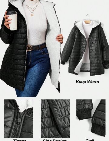 Geaca SHEIN CURVE, negru