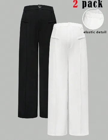 Set pantaloni 2 perechi SHEIN, alb/negru Alb