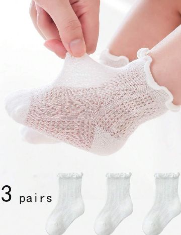 Set sosete 3 perechi Shein Kids, alb