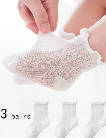 Set sosete 3 perechi Shein Kids, alb Alb