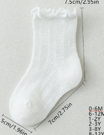 Set sosete 3 perechi Shein Kids, alb