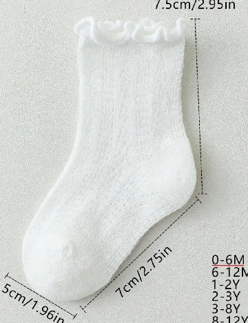 Set sosete 3 perechi Shein Kids, alb Alb