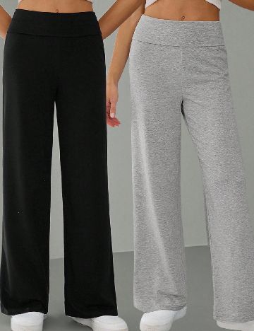 Set pantaloni 2 perechi SHEIN, negru/gri