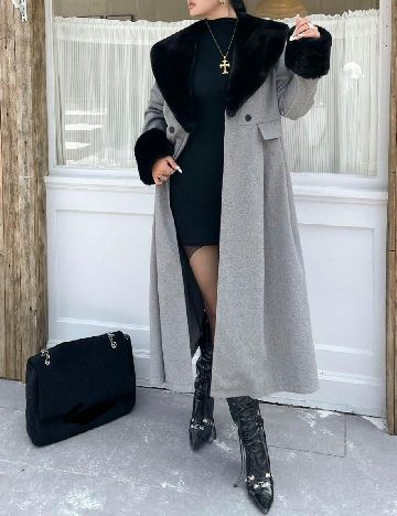 Palton SHEIN CURVE, gri