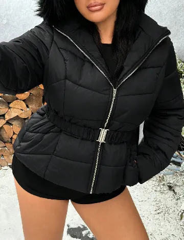 Geaca SHEIN CURVE, negru Negru