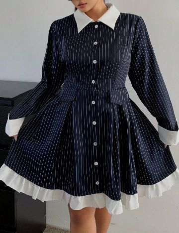 Rochie scurta SHEIN CURVE, bleumarin