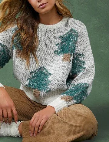 Pulover SHEIN, alb Alb