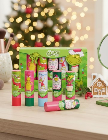 Set 5 balsamuri de buze GRINCH, mix culori