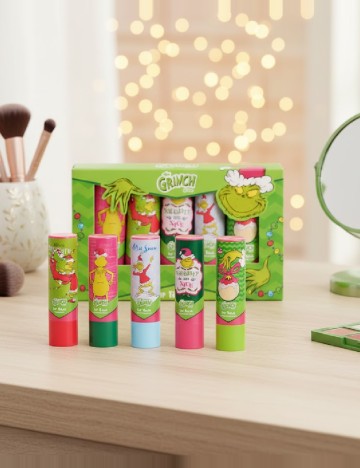 Set 5 balsamuri de buze GRINCH, mix culori