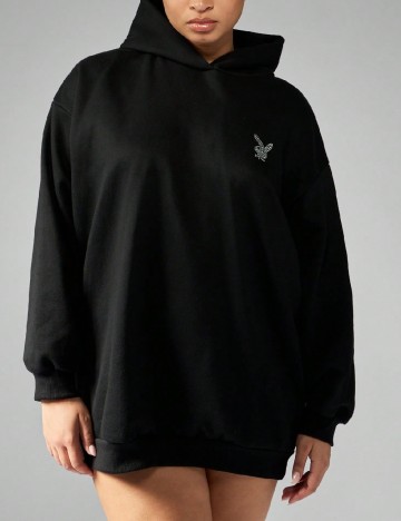 Hanorac Oversize MISSGUIDED Plus Size, negru