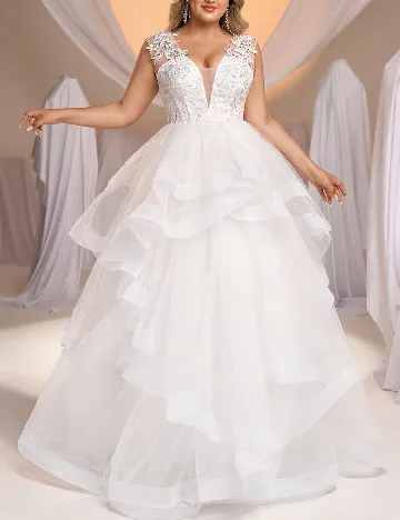 Rochie lunga SHEIN CURVE, alb Alb