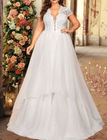 Rochie lunga SHEIN CURVE, alb