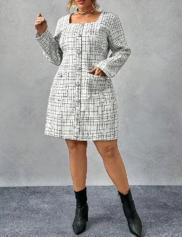 Rochie scurta SHEIN CURVE, alb Alb