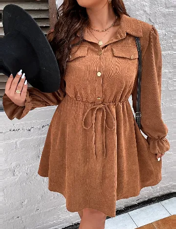 Rochie scurta SHEIN CURVE, maro Maro