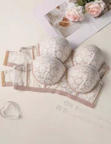 Set sutiene 2 bucati SHEIN, alb/roz Alb