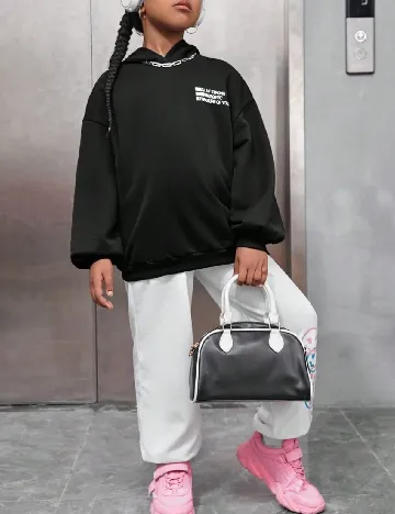 Hanorac Shein Kids, negru Negru