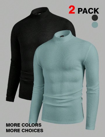 Set bluze 2 bucati SHEIN, negru/albastru