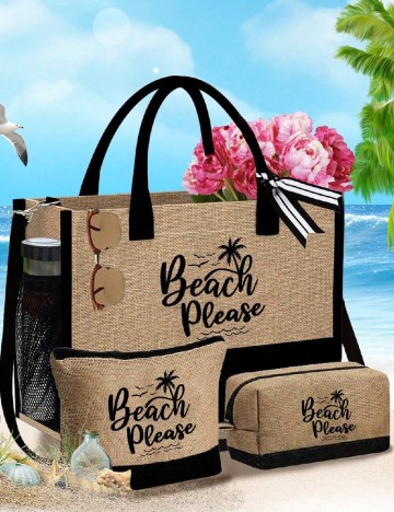 Geanta de plaja SHEIN, maro