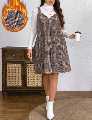 Rochie scurta SHEIN CURVE, maro Maro