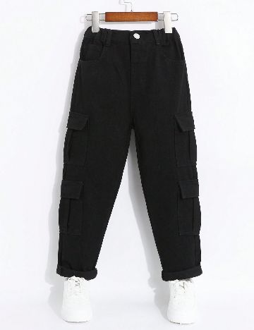 Pantaloni Shein Kids, negru