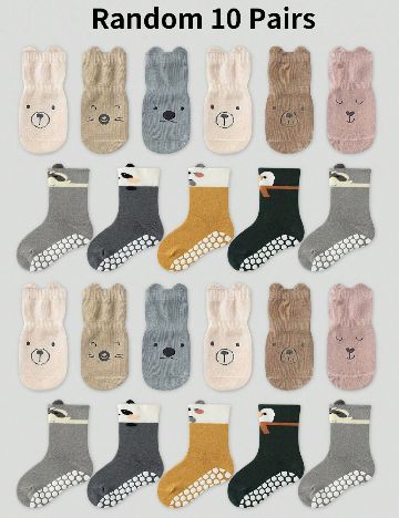 Set sosete 10 perechi Shein Kids, mix culori