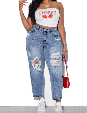 Blugi SHEIN CURVE, albastru Albastru