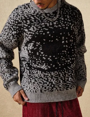 Pulover SHEIN, gri/negru Gri