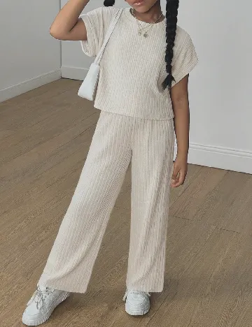 Compleu Shein Kids, crem Crem